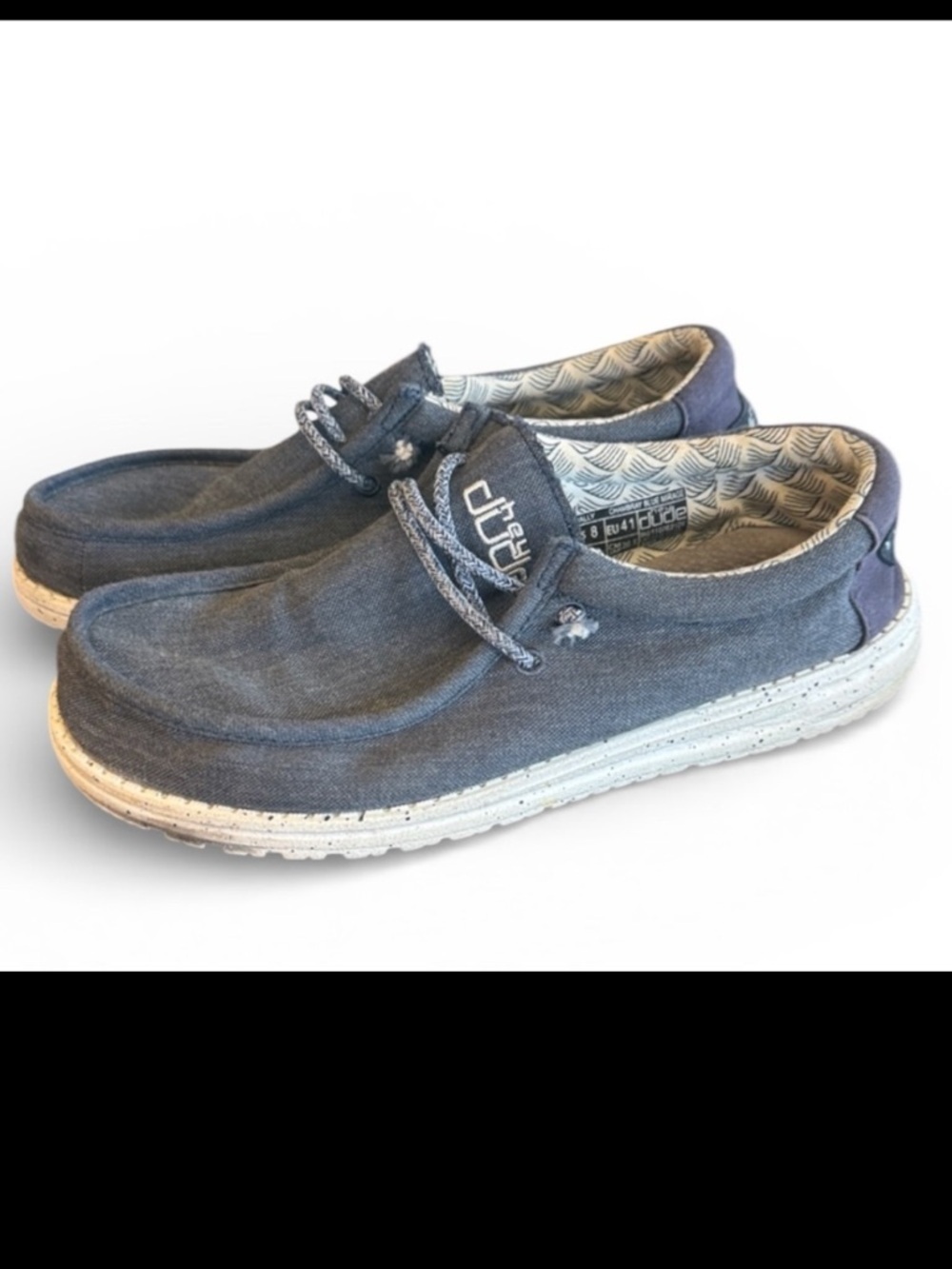 HEYDUDE WALLY men’s size 8 CHAMBRAY BLUE MIRAGE excellent condition